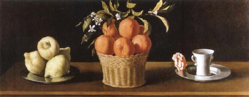 Francisco de Zurbaran still life with lemons,oranges and a rose Sweden oil painting art